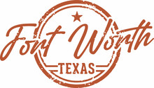 Fort Worth Texas USA City Vintage Stamp