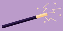 A Magic Wand With Sparks, A Wizards Wand For Magic Tricks, Spells And Witchcraft. Vector Illustration