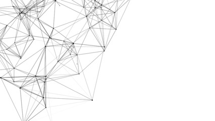 Global network connection. Abstract vector background of dots and lines with polygons. The concept of big data, digital technology, science and IT development.