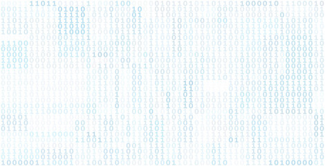 Fototapete - Simple binary background with bluish grey ones and zeros