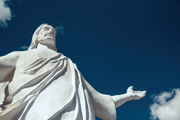 Wall Mural - Huanta, Ayacucho, Peru - White christ on the top of the andean mountain.