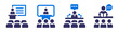 Meeting icon set. Conference symbol vector illustration.