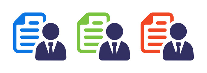 Poster - Business contract icon set. Vector illustration