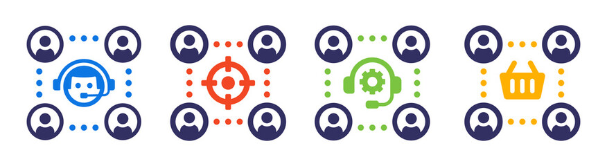 Poster - Customer service icon set. Business marketing symbol isolated on white background.  
