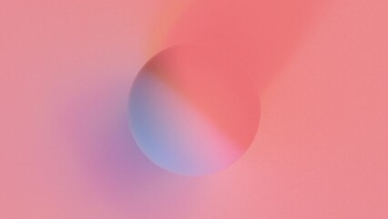 Poster - Bright ball with colorful 3d render gradient floating on surface. Creative minimalism with simple geometrically round shape. Futuristic planet in abstract space
