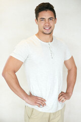 Poster - Gotta have that confidence. Studio portrait of a confident young man posing against a light background.