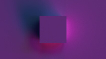 Poster - Geometric square with 3d render of light shadows. Minimalistic background with shimmering block of modern interior. Simple mosaic element and trendy digital decoration