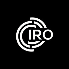 Wall Mural - IRO letter logo design. IRO monogram initials letter logo concept. IRO letter design in black background.