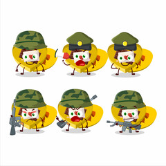 Sticker - A charming soldier yellow love open gift box cartoon picture bring a gun machine