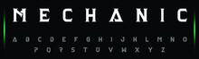 MECHANIC Tech Special Original Font Letter Design. Modern Tech Vector Logo Typeface For Company.	
