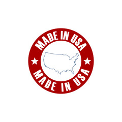 Sticker - Made in USA emblem. Round logo isolated on white background