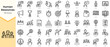Set of human-resources Icons. Simple Outline style icons pack. Vector illustration