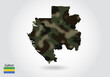 gabon map with camouflage pattern, Forest - green texture in map. Military concept for army, soldier and war. coat of arms, flag.