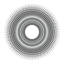 Mandala. Black On White Background Decorative Element. Circular Geometric Abstract Line Art. Illustration Of Pattern For