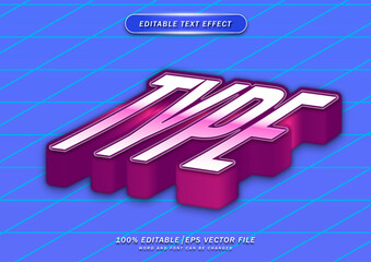 Poster - Isometric type text style editable effect