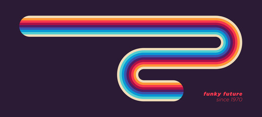 Leinwandbilder - Simple retro design in abstract style with colorful lines. Vector illustration.
