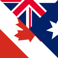 harmony icon of canada and australia flags. vector illustration	
