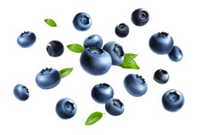 Fresh, Sweet  Blueberries Mix On White Background
