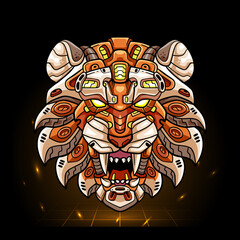 Wall Mural - Tiger head mecha mascot. esport logo design