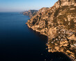 Aerial view of Positano, a little town along Amalfi Coast