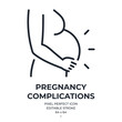 Pregnancy complications concept editable stroke outline icon isolated on white background flat vector illustration. Pixel perfect. 64 x 64.