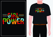 Girl Power T-Shirt Vector Design, Vector vintage T-Shirt of a girl power. Retro emblem for women boxing. Retro poster with text of a girl power