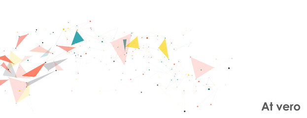 Poster - Abstract connection technology. Vector connect polygonal design. Social data community. Digital information concept