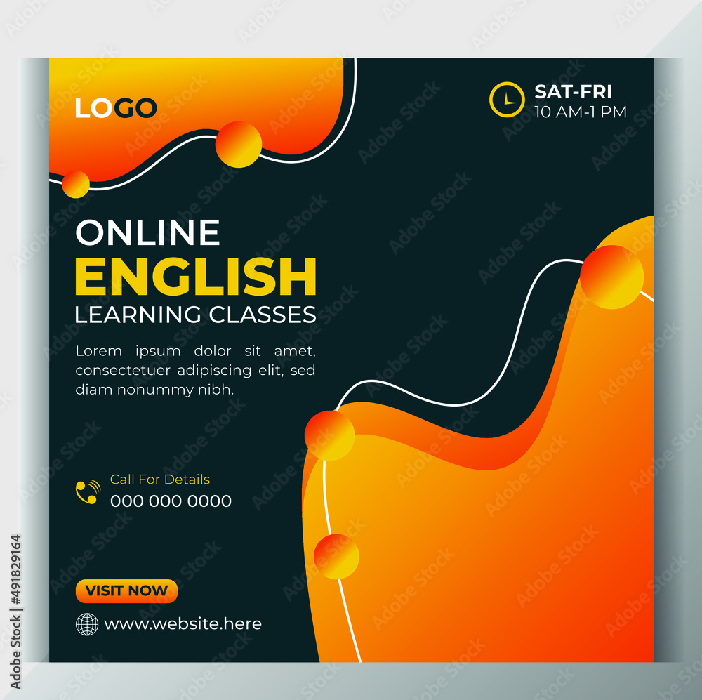 english class banner template