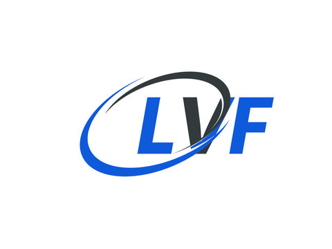 LVF letter creative modern elegant swoosh logo design