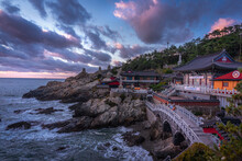 Haedong Yonggungsa Temple Covered With The Morning Clouds, Busan, South Korea