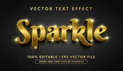 Wall Mural - 3d glow sparkle editable text effect