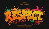 Fototapeta Młodzieżowe - Respect Editable Text Effect Style Graffiti
