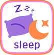 sleep study sticker icon stamp  flat cute