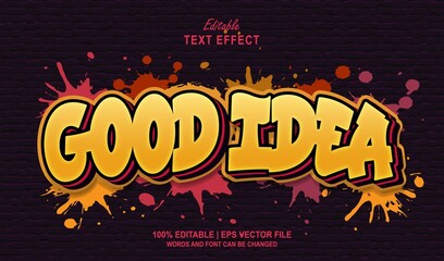 Wall Mural - Good Idea Editable Text Effect Style Graffiti