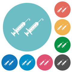 Poster - Second vaccine dose flat round icons