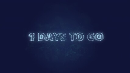 Poster - 1 day to go text. Plexus with text 1 day to go. Plexus. 4K video