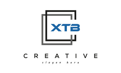 XTB square frame three letters logo design vector	