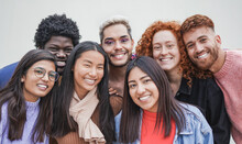 Group Of Young Multiracial People Smiling On Camera - Friendship And Diversity Concept