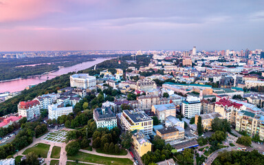 Poster - Aerial panorama of Old Kyiv, Ukraine, before the Russian invasion