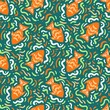 seamless pattern orange fish ocean creative design background vector illustration
