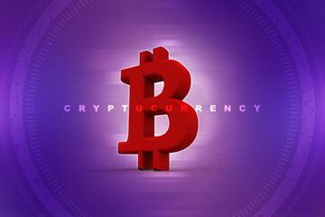 Poster - 3d rendering bitcoin sign concept
