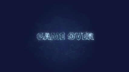 Poster - Game Over text. Plexus with text Game Over. Plexus. 4K video