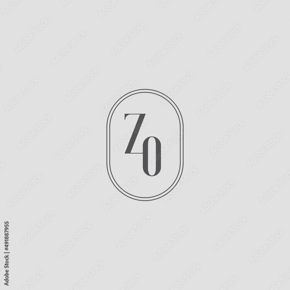 Initial ZO wedding monogram logo design Stock Vector | Adobe Stock