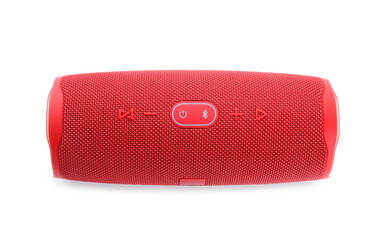 Wireless portable speaker on white background