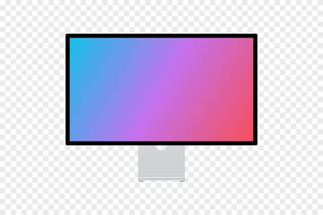 Realistic Computer Display Mockup Vector. Professional Desktop Computer Studio Display Monitor Realistic Vector Illustration