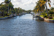 Channels with boats along the Indian River in Floriday