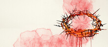 Lent Season, Holy Week, Good Friday Concepts. Christian Banner, Watercolor