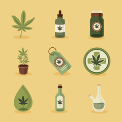 Sticker - nine medical cannabis icons