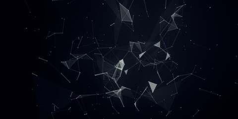 Aufkleber - Abstract beautiful geometric background. Abstract plexus futuristic, polygonal space with a dark background. Plexus fantasy. Abstract technology