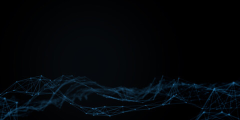 Aufkleber - Abstract beautiful geometric background. Abstract plexus futuristic, polygonal space with a dark background. Plexus fantasy. Abstract technology